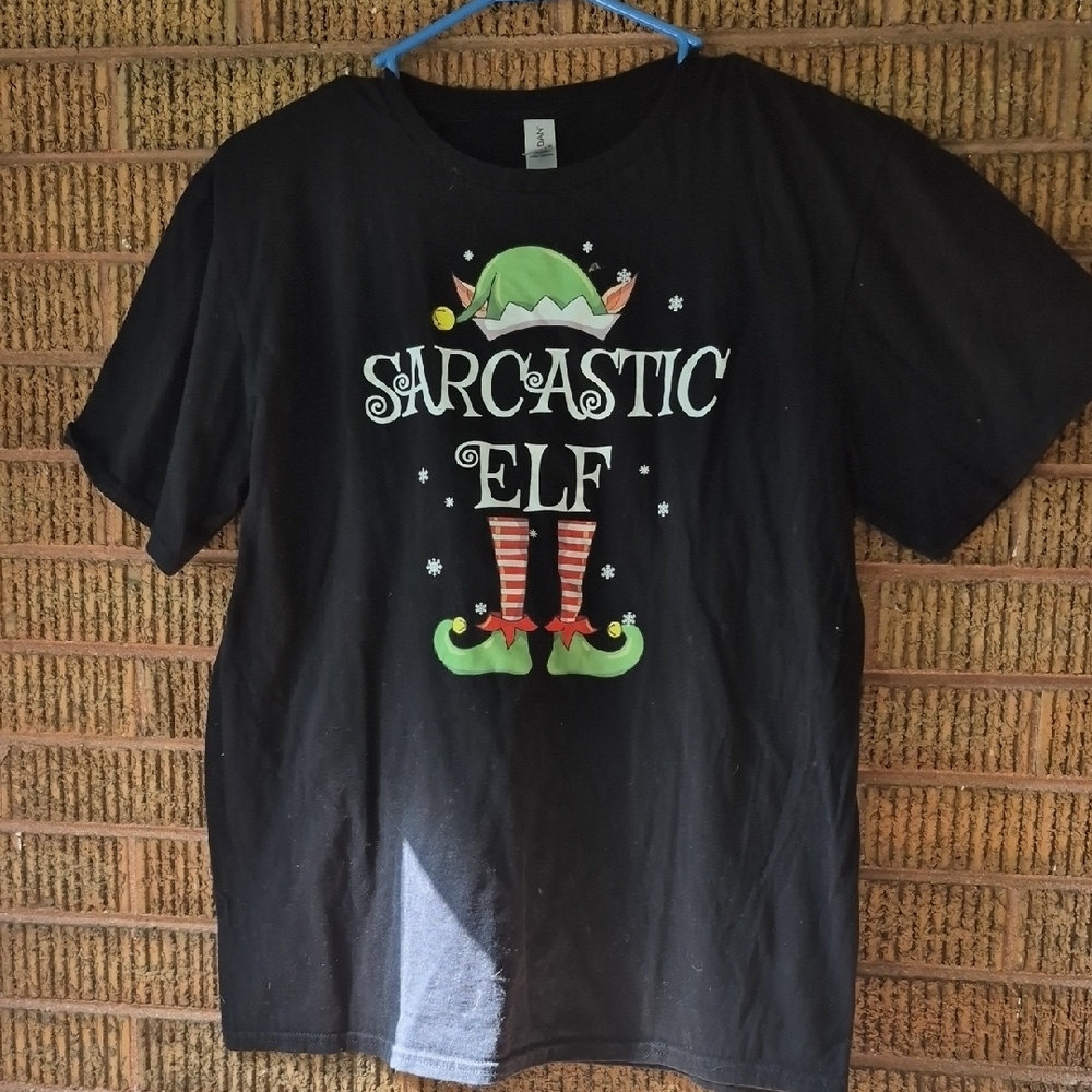 Gildan Black 'Sarcastic Elf' Kids T-Shirt